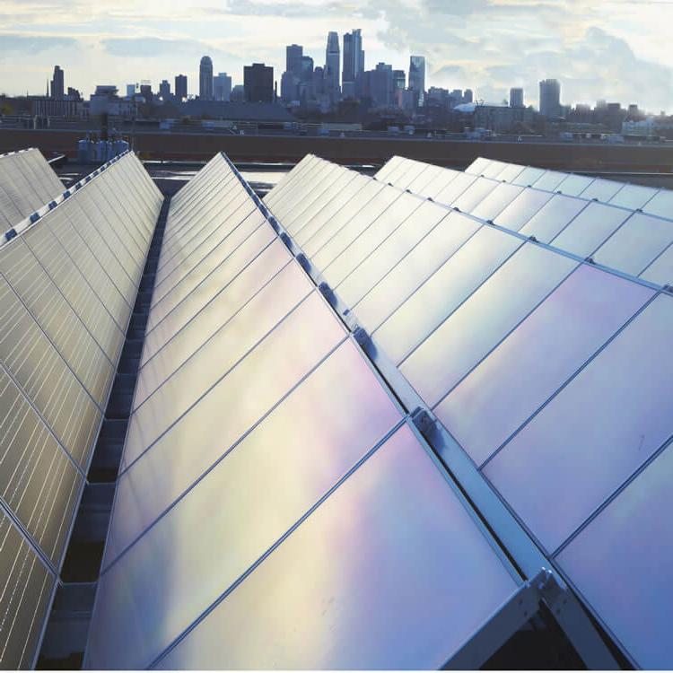 Solar Panels, Minneapolis skyline
